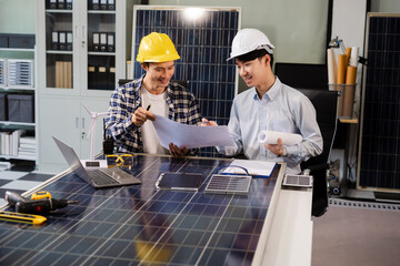 Construction team, blueprint and site building job for architect, builder and engineer sketching a...