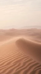 Selbstklebende Fototapeten Vast desert landscape with rolling sand dunes under a soft sky © Kenny