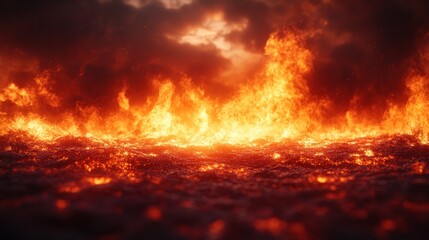 Fiery Destruction Landscape
