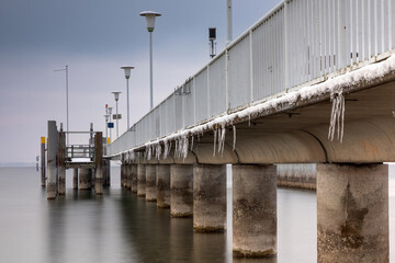 Landungssteg im Hafen von Wasserburg am Bodensee, Bayern