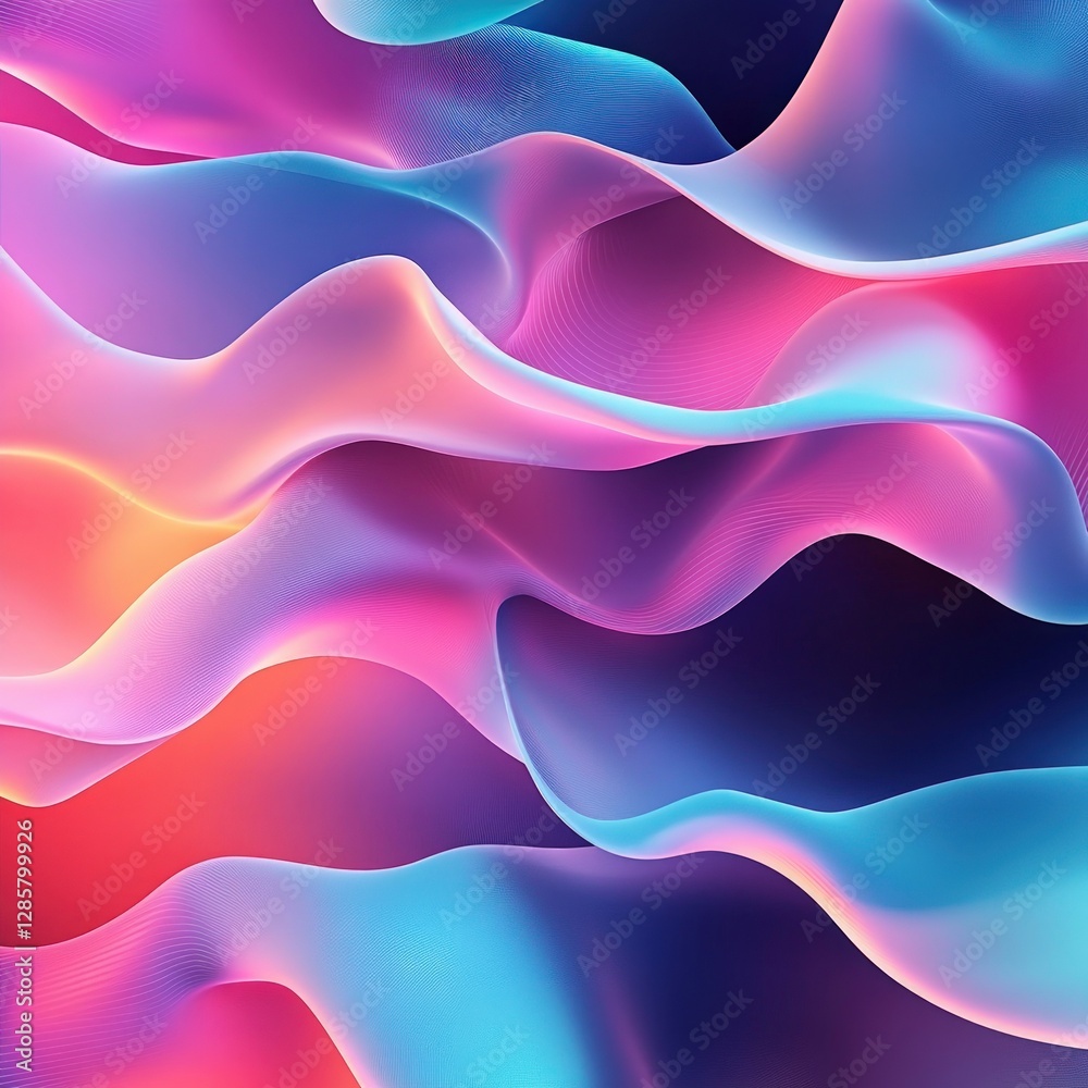 Aufkleber colorful abstract waves flowing gently across a soft background