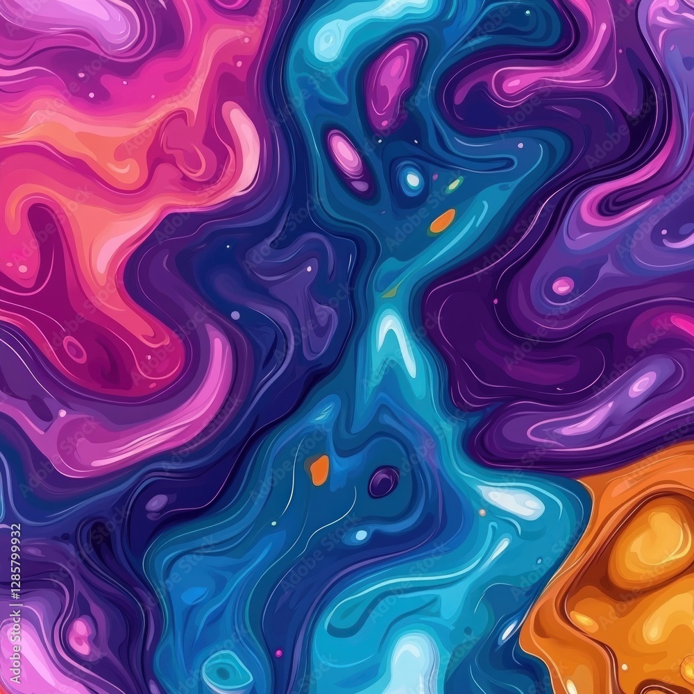 Aufkleber vibrant swirling abstract art in bold colors for modern spaces