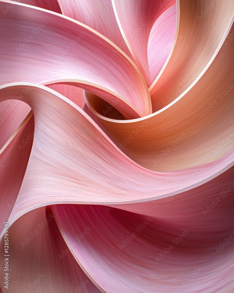 Aufkleber swirling elegant patterns of soft pink and peach curves and lines