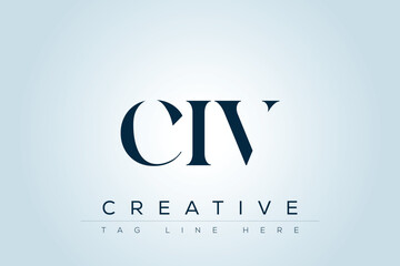 CIV abstract letter logo design. This logo is designed by three abstract letters. 