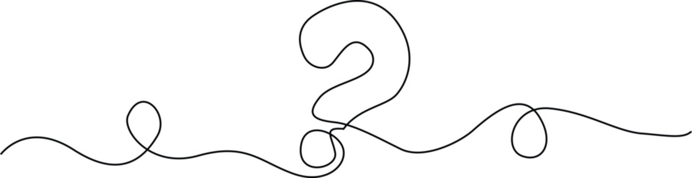 recommend clip art: Continuous line drawing question mark . Hand drawn admiration signs, vector illustration.