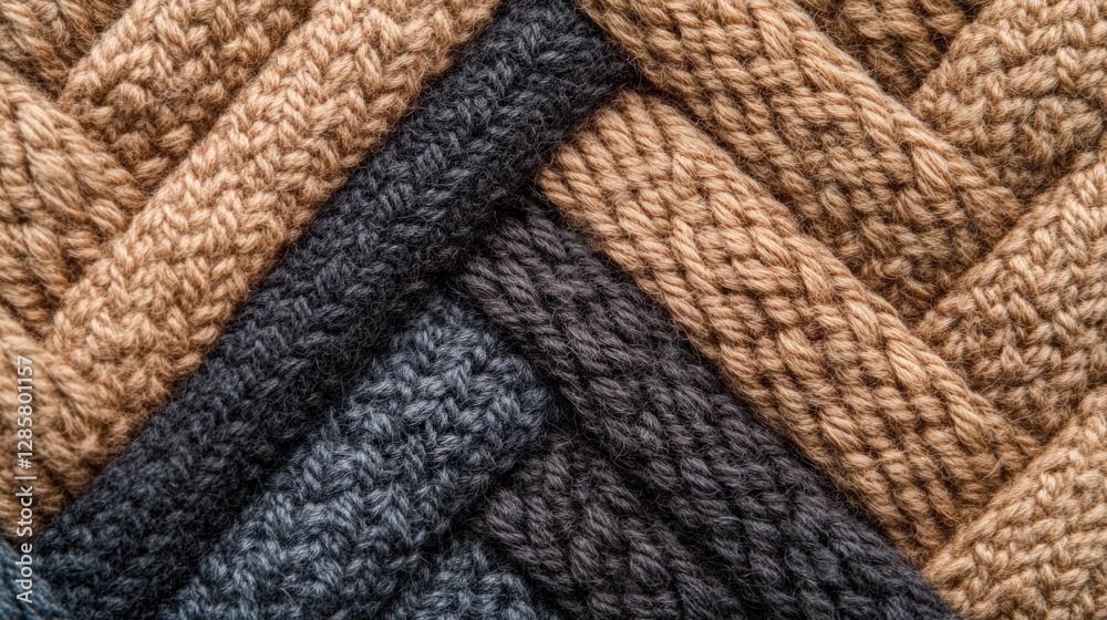 Poster textured woven fabric with warm earth tones in intricate pattern
