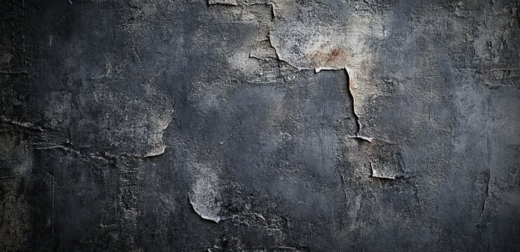 Textured dark gray concrete wall with industrial grunge surface for modern architecture presentations, website headers, and urban brand packaging