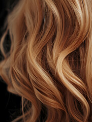 Naklejka premium Elegant Flowing Golden Brown Locks in Natural Light Setting : Generative AI