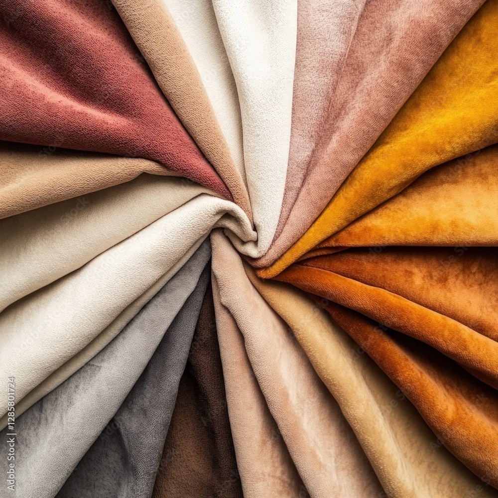 Poster Soft Fabric Textures in Warm Tones for Interior Design Projects
