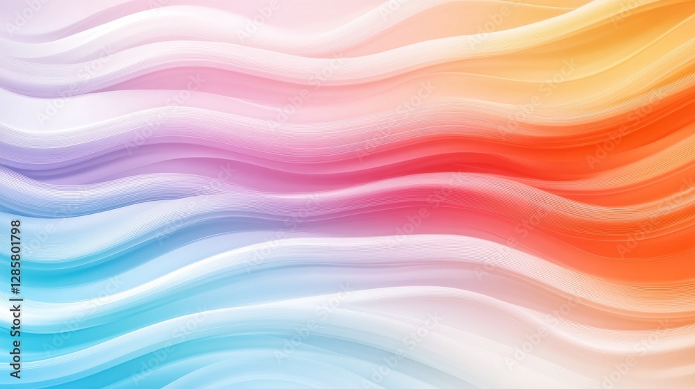 Poster Fluid Abstract Background with Gentle Waves in Soft Color Palette