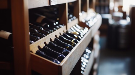 Luxurious wine cellar showcasing aged bottles with a sommelier selecting a rare vintage in elegant surroundings