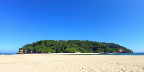 Secluded Figueiras Beach, Azure Sky and Lush Forest