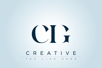 CIG abstract letter logo design. This logo is designed by three abstract letters. 