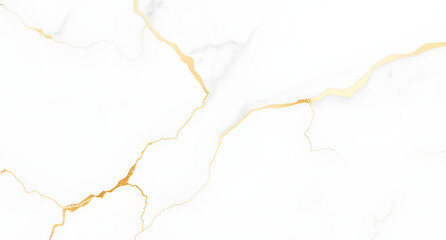 Minimalist white marble with gold veins background. Elegant natural patterns with subtle shimmer