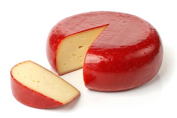 Edam Round Cheese Isolated on White Background