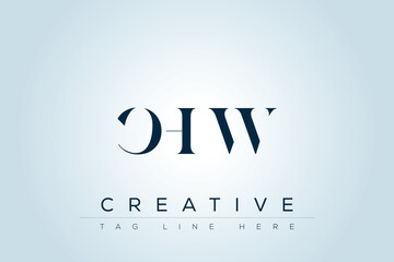 CHW abstract letter logo design. This logo is designed by three abstract letters. 