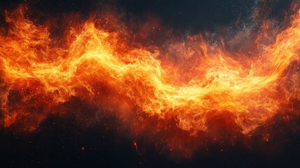 Fototapeta premium Fiery Stream Against Dark Background