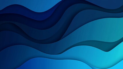 Abstract wavy blue background with layered paper cut style design.