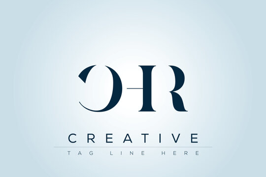 CHR abstract letter logo design. This logo is designed by three abstract letters. 