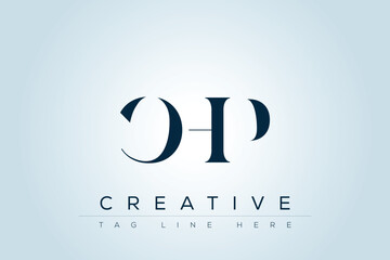 CHP abstract letter logo design. This logo is designed by three abstract letters. 