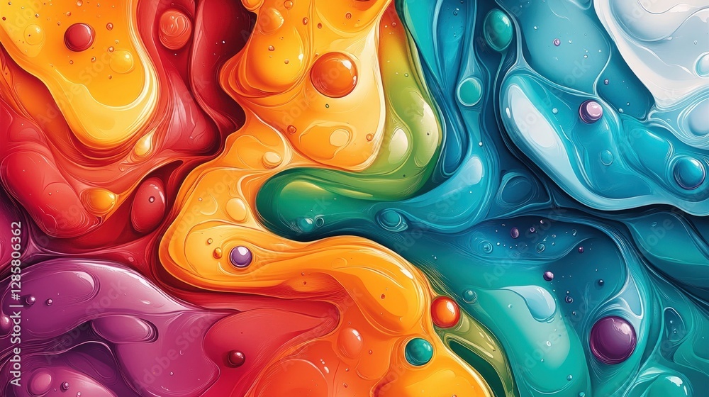 Aufkleber Vivid Abstract Swirls of Color and Texture in Fluid Motion