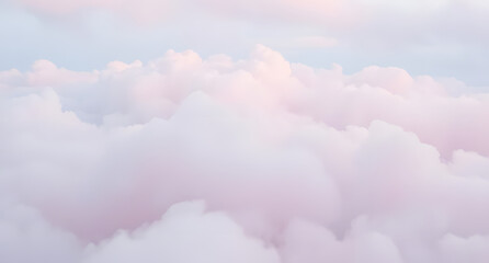 Overlapping soft pastel clouds background. Gentle gradients of pink, blue, and purple