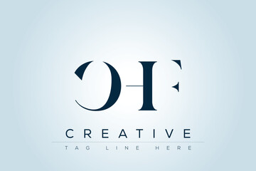 CHF abstract letter logo design. This logo is designed by three abstract letters. 