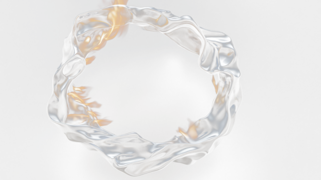 a ring made out of metal on a black background