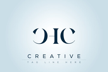 CHC abstract letter logo design. This logo is designed by three abstract letters. 