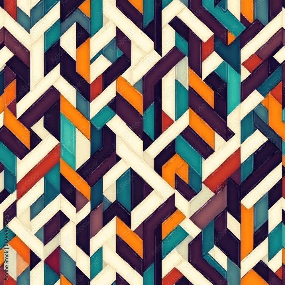 Poster Colorful Geometric Pattern with Amazing Texture and Shapes Design