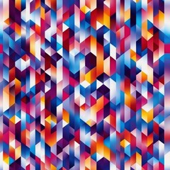 Vibrant Geometric Pattern with Bold Colors and Rich Textures