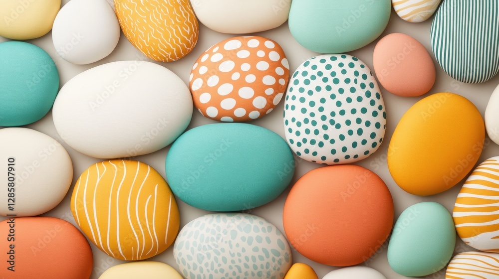Poster colorful decorative stones with unique patterns and textures