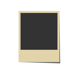 Photography of retro blank photo frame on white background. Vector