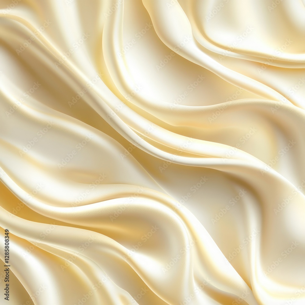 Aufkleber Soft Textured Cream Fabric with Smooth Flowing Drapery Patterns