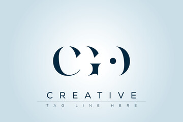 CGO abstract letter logo design. This logo is designed by three abstract letters. 