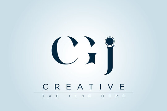 CGJ abstract letter logo design. This logo is designed by three abstract letters. 