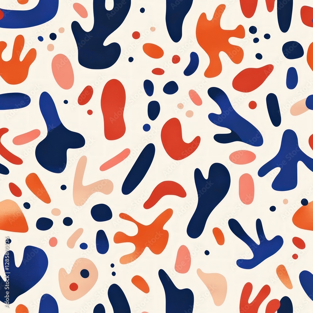Aufkleber Abstract Colorful Shapes and Patterns on Light Background Design