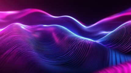 Fototapeta premium curved wavy lines tech futuristic motion background. dynamic abstract line waving loop line. Metaverse Abstract Seamless wave abstract lines stream