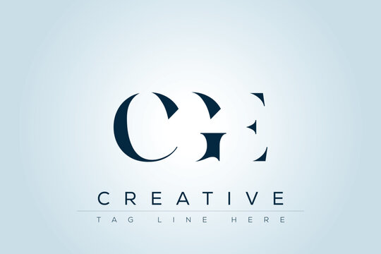 CGE abstract letter logo design. This logo is designed by three abstract letters. 