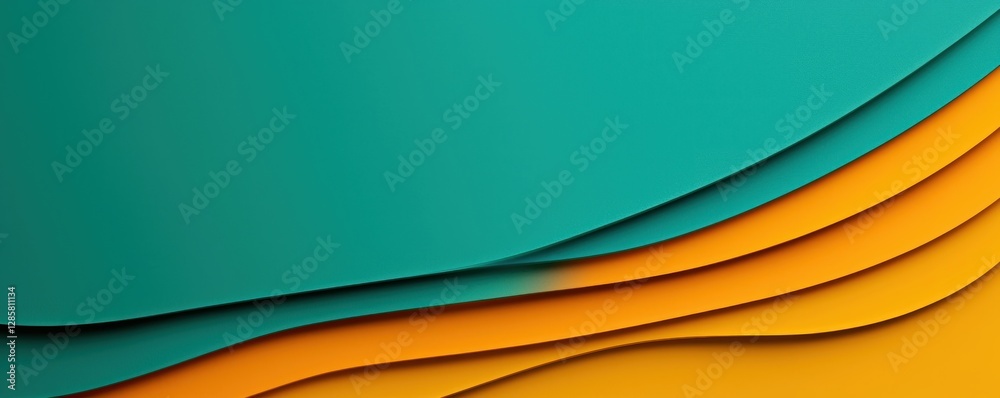 Leinwandbilder vibrant abstract background with wavy layers of green and yellow