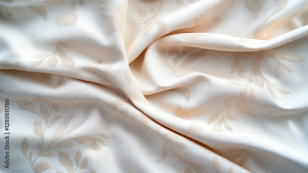 Poster elegant textured cream fabric with subtle floral pattern design