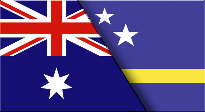 Flags of Australia and Curacao. Australian and 0 National flags on Fabric