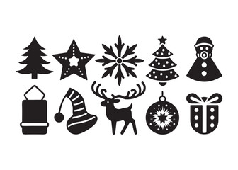Christmas Icon Set, Christmas collection of bells, santa