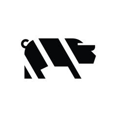 abstract pig animal logo icon