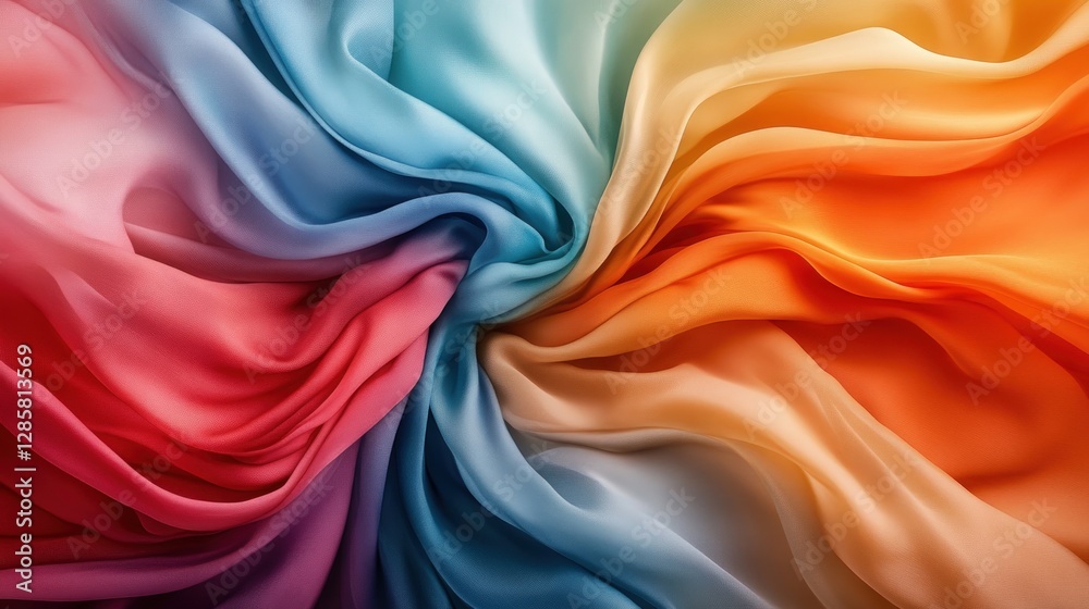 Aufkleber colorful swirls of fabric with soft textures and flowing movement
