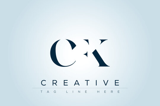 CFK abstract letter logo design. This logo is designed by three abstract letters. 