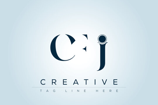 CFJ abstract letter logo design. This logo is designed by three abstract letters. 