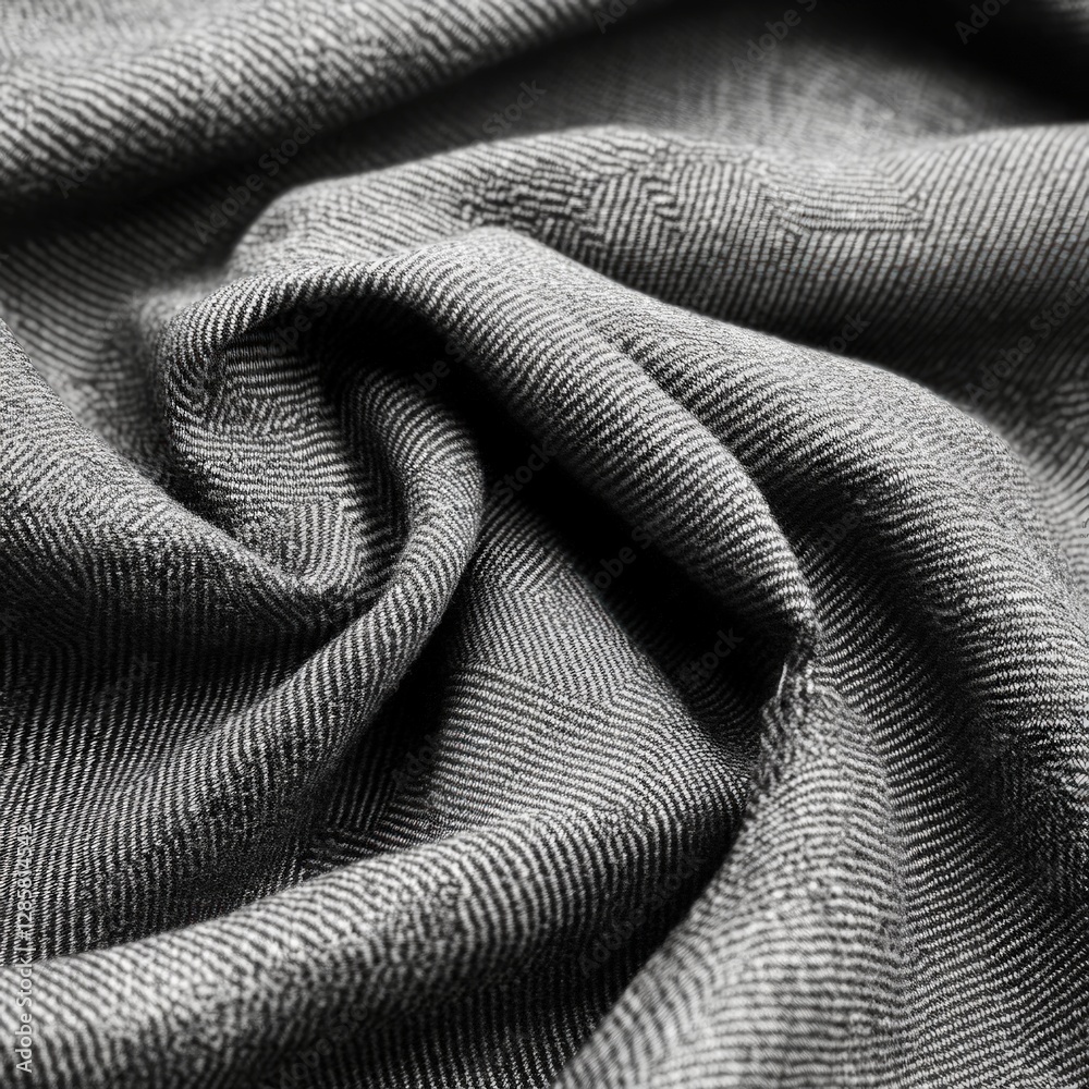 Fototapete elegant close-up of textured gray fabric with soft drapery lines