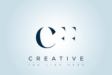 CFF abstract letter logo design. This logo is designed by three abstract letters. 