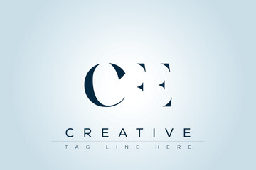 CFE abstract letter logo design. This logo is designed by three abstract letters. 